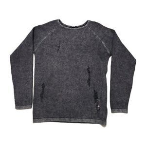 ONLY & SONS Gray Distressed Crewneck Sweater Men’s Size Large Streetwear Urban